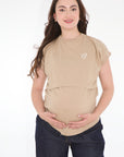 Duo mama bb cuello mangas rib lactancia caqui