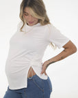 Camiseta recogido en costados  ivory