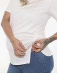 Camiseta recogido en costados  ivory