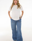 Camiseta recogido en costados  ivory