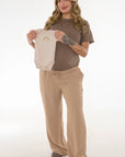 Duo Camiseta básica lactancia y body bb cafe