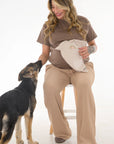 Duo Camiseta básica lactancia y body bb cafe