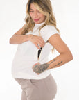 Camiseta lactancia rib ivory