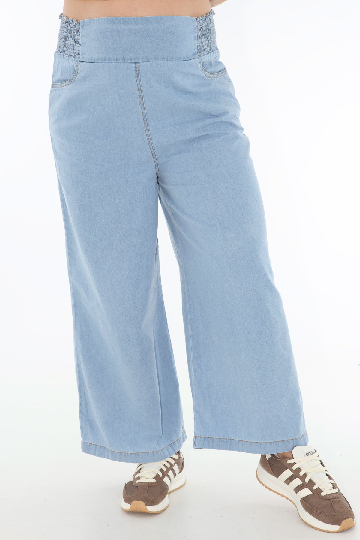 Pantalon chambray azul