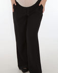 Pantalon tiro bajo jareta silueta amplia  negro