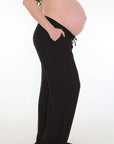 Pantalon tiro bajo jareta silueta amplia  negro