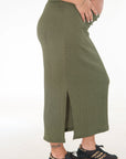 Falda midi verde