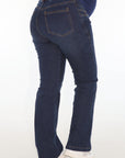 Jean bota recta oscuro azul