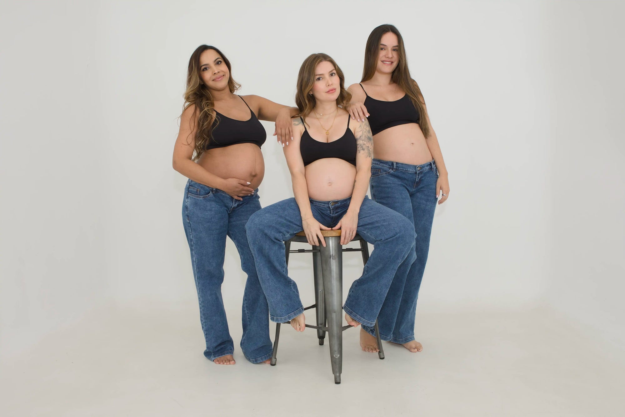 Jean low Rise para embarazada azul