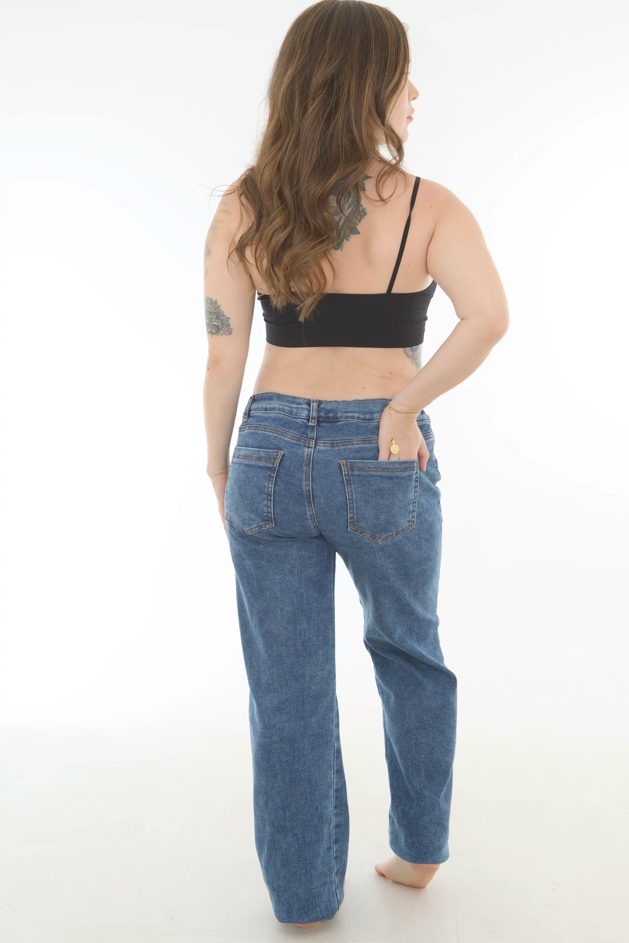 Jean low Rise para embarazada azul