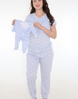 Pijama duo lactancia corazones azul
