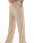 set pantalon y blusa lactancia en lanilla beige