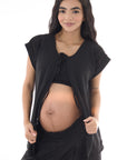 Set pantalon y blusa en tejido de punto tela transparencia negro