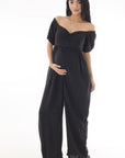 Jumper hombros descubiertos amarre atrás negro