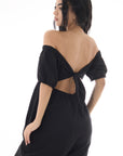 Jumper hombros descubiertos amarre atrás negro