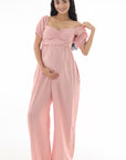 Jumper hombros descubiertos amarre atrás rosa