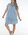 Vestido camisero chambray azul