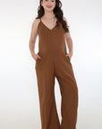 Jumper tiras silueta amplia cafe