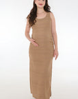 Vestido  cargaderas lactancia caqui