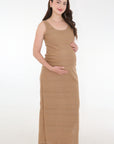Vestido  cargaderas lactancia caqui