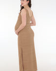 Vestido  cargaderas lactancia caqui