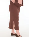 Set falda chaleco cafe