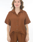 Set camisa y pantalon cafe