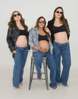 Jean low Rise para embarazada azul