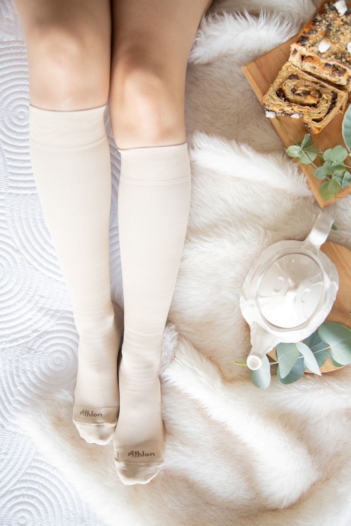 Media de Compresión  microfibra beige